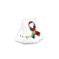 Fundraising For A Cause | Autism Awareness Puzzle Ribbon Decals - Use on Your Helmet or Vehicle for Awareness & Fundraising (10 Decals)