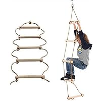 ISOP Outdoor Accessories - Climbing Rope Ladder for Kids| Tree Ladder Play Equipment | Rope Slackline with Carabiners| Swing Rope Ladder| Kids Climbing Toys for Swing Yard