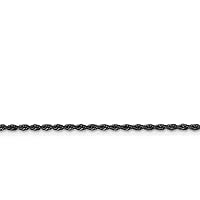 Stainless Steel Ip Black Plated 30inch Rope Chain Necklace Jewelry for Women in Steel Choice of Lengths 30 and 2.3mm 4mm