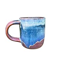 Pottery Coffee Mug, Tea Cup 12 fl. oz., Handmade Stoneware Ceramic, Purple and Blue