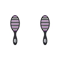 Wet Brush, Refresh and Extend Speed Dry Hair Black Detangling For All Hair Types – Removes Dirt Excess Oils and Impurities Charcoal Infused Bristles (Pack of 2)