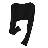 Women Modal Bolero Shrug Anti-UV Long Sleeve Open Front Cardigans Crop Tops One Size