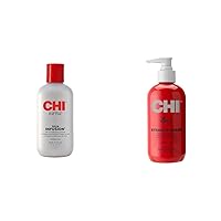 CHI INFRA Silk Infusion, 6 Fl Oz & Straight Guard Smoothing Styling Cream, 8.5 FL Oz