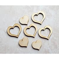 Personalized WOOD hearts Acrylic Mirror Hearts gold Wood hearts Confetti hearts Wooden hearts heart tag wood table decors,Name Place Tag Card, Rustic Wedding Favours,Party Decor,Set of 1.