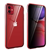 Guppy for iPhone 11 Magnetic Case, Case with Built in Privacy Screen Protector Anti Spy Tempered Glass Slim Metal Aluminum Shockproof Cover Hard Drop Proof Protective Wireless Charging Support