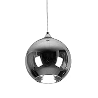 Simple Reflected Transparent Electroplating Ball Chandelier Modern Simple Glass Pendant Lamp Chrome Mirror Ball Hanging Light Silver E27 Droplight Dining Room Kitchen Study Room Office Ceiling