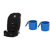 Diono Radian 3R, 3-in-1 Convertible Car Seat (Jet Black) and Car Seat Cup Holders for Radian, Everett and Rainier Car Seats (Blue Sky)