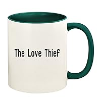 The Love Thief - 11oz Ceramic Colored Handle and Inside Coffee Mug Cup, Green