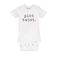 plot Twist Baby Onesie Pregnancy Reveal Announcement Surprise Husband Grandparents Shower Gift