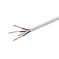 Monoprice Speaker Wire, CL3 Rated, 4-Conductor, 16AWG, 250ft, White