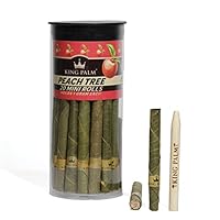 King Palm Flavors Mini Size Cones - 20 Count Tube - Terpene Infused - Squeeze & Pop Pre Rolls - Organic Flavored Pre Rolled Cones - King Palm Flavors Cones - (Peach Tree)
