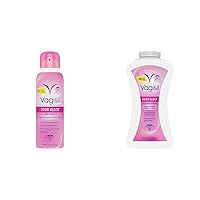 Vagisil Odor Block Dry Wash Spray and Deodorant Powder Bundle, Feminine Hygiene Products with Odor Block Technology, Fresh Scent, 2.6 Ounce Spray and 8 Ounce Powder