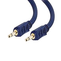 C2G Legrand 3.5MM Mono Audio Cable, Blue Auxiliary Audio Cable, 6 Feet Mono Cable, Male to Male Audio Cord, 1 Count, C2G 40620