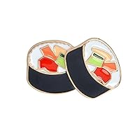 Enamel Cute Cartoon Sushi Brooches Salmon Nori Sushi Pins Japanese Food Badges Denim Shirt Lapel Pin Fashion Jewelry Useful and Practical, M, Plastic, no gemstone