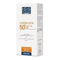 Isis pharma uveblock spf 50+ tint light fluid cream 40ml mineskin treatment