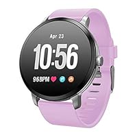 New Smart Watch IP67 Waterproof Activity Fitness Tracker Heart Rate Monitor Smartwatch for iPhone Android (Purple)