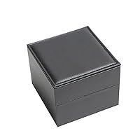 Single Watch Gift Box with Movable Pillow, Watch Box Organizer, PU Leather Jewelry Bracelet Display Case, Mute Opening and Closing (Black)