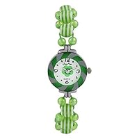 Aleafa Armlet Presents Plastic Green Charm Bracelet Watch for Girls #Aport-1408
