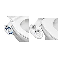 LUXE Bidet NEO 120 - Self-Cleaning Nozzle, Fresh Water Non-Electric Bidet Attachment (Blue) & NEO 120 - Self-Cleaning Nozzle, Fresh Water Non-Electric Bidet Attachment (White), 17 x 10 x 3 inches