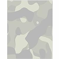 Camouflage Stationery Letter Paper - Military Theme Design - Gift - Business - Office - Party - School Supplies (Full)