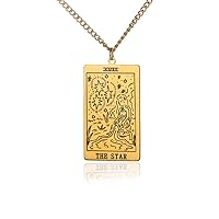 Tarot Pendant Personality Simple Clavicle Chain Jewelry Cuban Chain Birthday Gift Valentine's Day Gift Golden