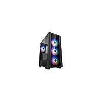 DeepCool Matrexx 50 Black Case ATX USB 3.0 PC Gaming 0.6 mm SPCC with 4 Fans 120 mm RGB Rainbow Addressable 5 V ADD Front and Side Panel in Tempered Glass (HxWxL 479x442x210 mm)