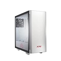 XPG Invader Mid-Tower Brushed Aluminum PC Case, 2X 120mm Fans, Front ARGB Downlight with ARGB Controller, White
