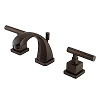 Kingston Brass KS4945CQL Claremont Mini Widespread Lavatory Faucet with Brass Pop-Up, Oil Rubbed Bronze