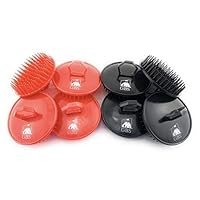 G.B.S Easy to Hold Hair Scalp Shampoo Brush Scrubber, 4 Black, 4 Red, Pack of 8