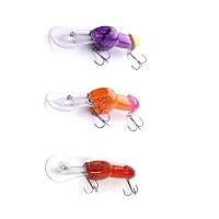 KTGCOZS Pack of 3 Personality Fishing Lure 3.3in/1oz Crankbait Dick Lure Tackle Bass Fishing