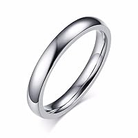 3mm Mens Dome Wedding Ring In Stainless Steel Comfort Fit Engagement Band
