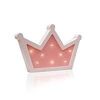 Crown LED Light Wall Decor, Queen Princess Kings Shaped Sign-Lighted,Crown Decor for Birthday Wedding Party, Christmas, Kids Room, Living Room Decor (Pink)