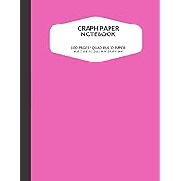 PINK MATH NOTEBOOK MIDDLE SCHOOL: 8.5 x 11 Quad Ruled Graph Grid Paper 4 Squares per inch, 100 pages