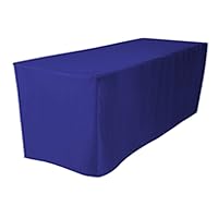 6-Feet Long Fitted Table DJ Jacket Cover for Trade Show - Thick/Heavy Duty/Durable Fabric - Royal Blue Color (TD-JKT-BLU-6FT)