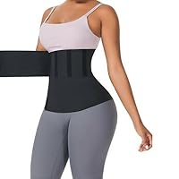 Waist Trimmer Tummy Sweat Wraps Belt for Women, Body Shaper Compression Wrap, Gym Accessories Black