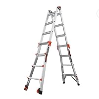Little Giant Ladder Systems, Velocity with Wheels, M17, 17 Ft, Multi-Position Ladder, Ratchetâ„¢ leg levelers, Aluminum, Type 1A, 300 lbs weight rating, (15417-801)