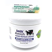 Hand Repair Cream 4.5 oz jar Plus Organic Peppermint Lip Balm.