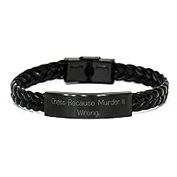 Fancy Chess Braided Leather Bracelet, Chess Because, Gifts For Men Women, Present From Friends, Engraved Bracelet For Chess, Chess board, Chess set, Chess pieces, Birthday cake, Candles, Gift wrap,