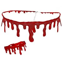 Dripping Blood Halloween Party Bracelet & Necklace Vampire Costume Accessory Set