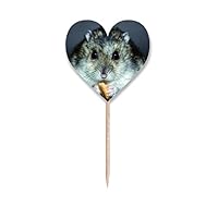 Hamster Animal Rat Pet Cute Eat Toothpick Flags Heart Lable Cupcake Picks