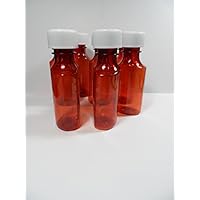 2 Ounce Graduated Oval Amber Plastic Medicine Bottles and Caps Pack of 10 Pharmaceutical Grade