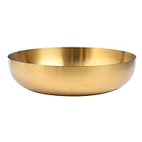 CALLARON Gold Bowls 2L Stainless Steel Mixing Bowl 9.43inch Japanese Soup Bowls Decorative Gold Bowls Metal Pasta Plates Bowl Salad Serving Bowl for Kitchen
