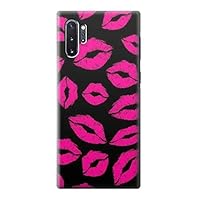 R2933 Pink Lips Kisses on Black Case Cover for Samsung Galaxy Note 10 Plus