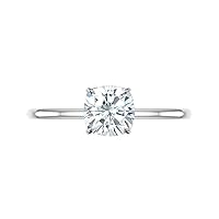 2.25 CT Cushion Cut VVS1 Colorless Moissanite Engagement Ring, Wedding/Bridal Ring Set, Solitaire Halo Hidden Sterling Silver Vintage Antique Anniversary Promise Ring Gift for He