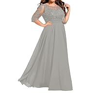 Long Lace Mother of The Bride Dresses Plus Size Chiffon Mother of The Bride Dress Floor Length