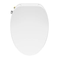 Electric Bidet Smart Toilet Seats with Istant Warm Water, Air Dryer, Nightlight, Remote Control, ELONGATED and Cotton White