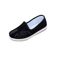 Kid Old Beijing Kung Fu Cloth Shoes Flats Embroidery Rubber Sole Chinese Traditional Unisex