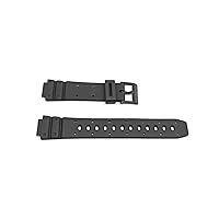 Fits/For Casio W-725, W-60U, W-95, BH-100W, STR-1000 - Black Rubber 14mm Replacement Watch Band Strap