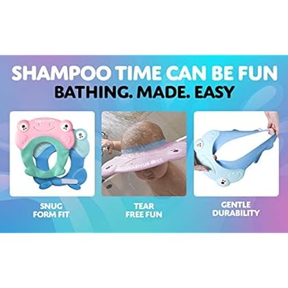 Walnut Tree Baby - Baby Bath Visor, Bath Visor for Toddlers, Adjustable Shower Visor, Multipurpose Baby Bath Hat Shield, Nose, Ears, & Eye Protector for Shower, Peony Pink