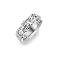 Silver Paisley Wedding Band Ring